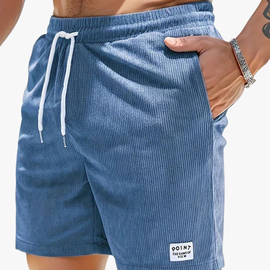 Miles & Luna Casual Shorts Elastic Waist Adjustable Drawstring Textured Fabric for Men