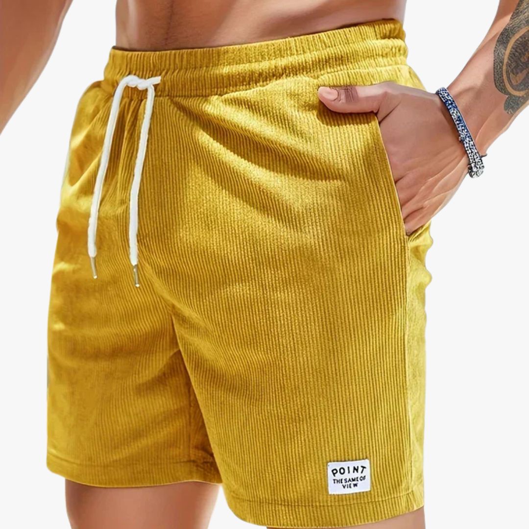 Miles & Luna Casual Shorts Elastic Waist Adjustable Drawstring Textured Fabric for Men
