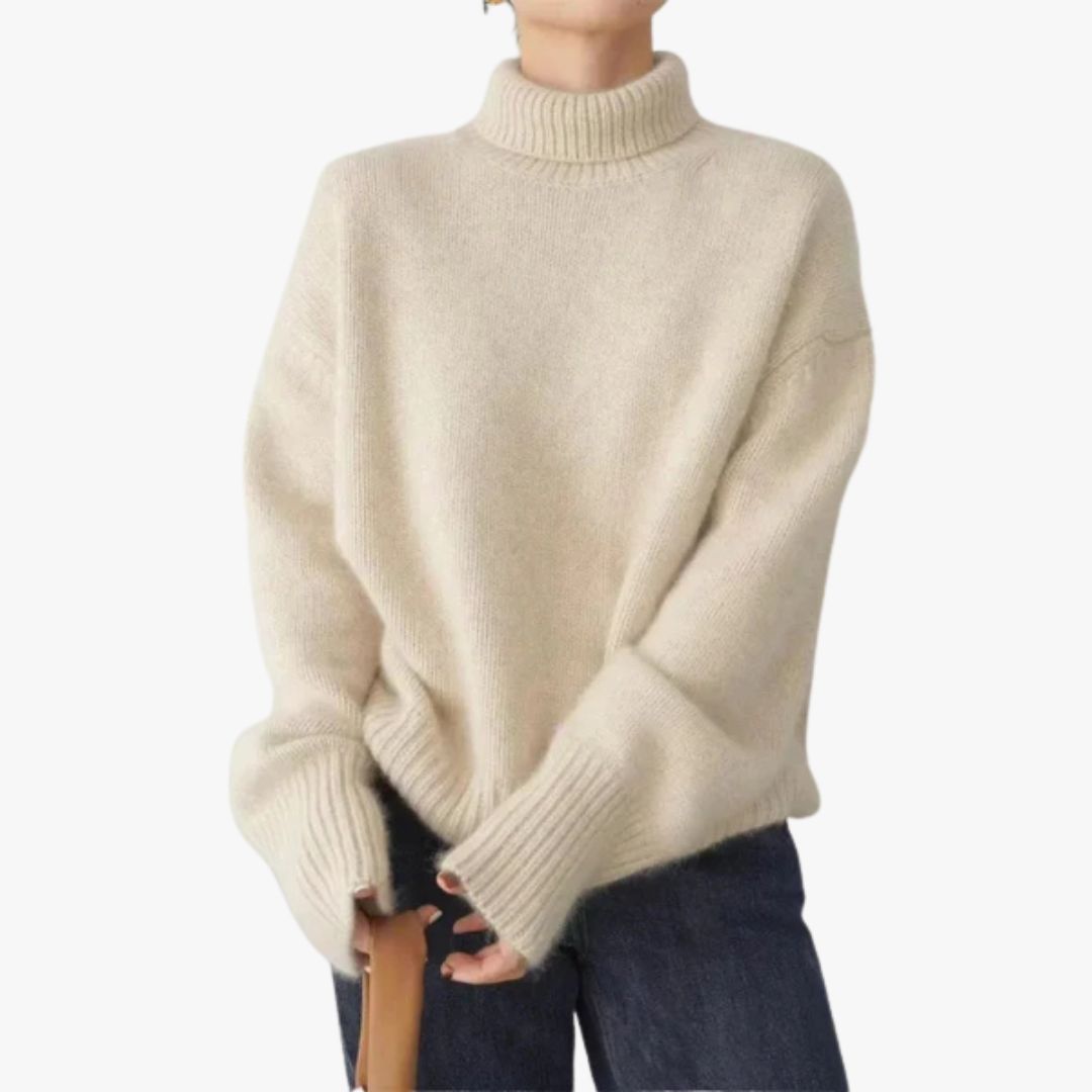 Miles & Luna Casual Soft Knitted Turtleneck Jumper for Women