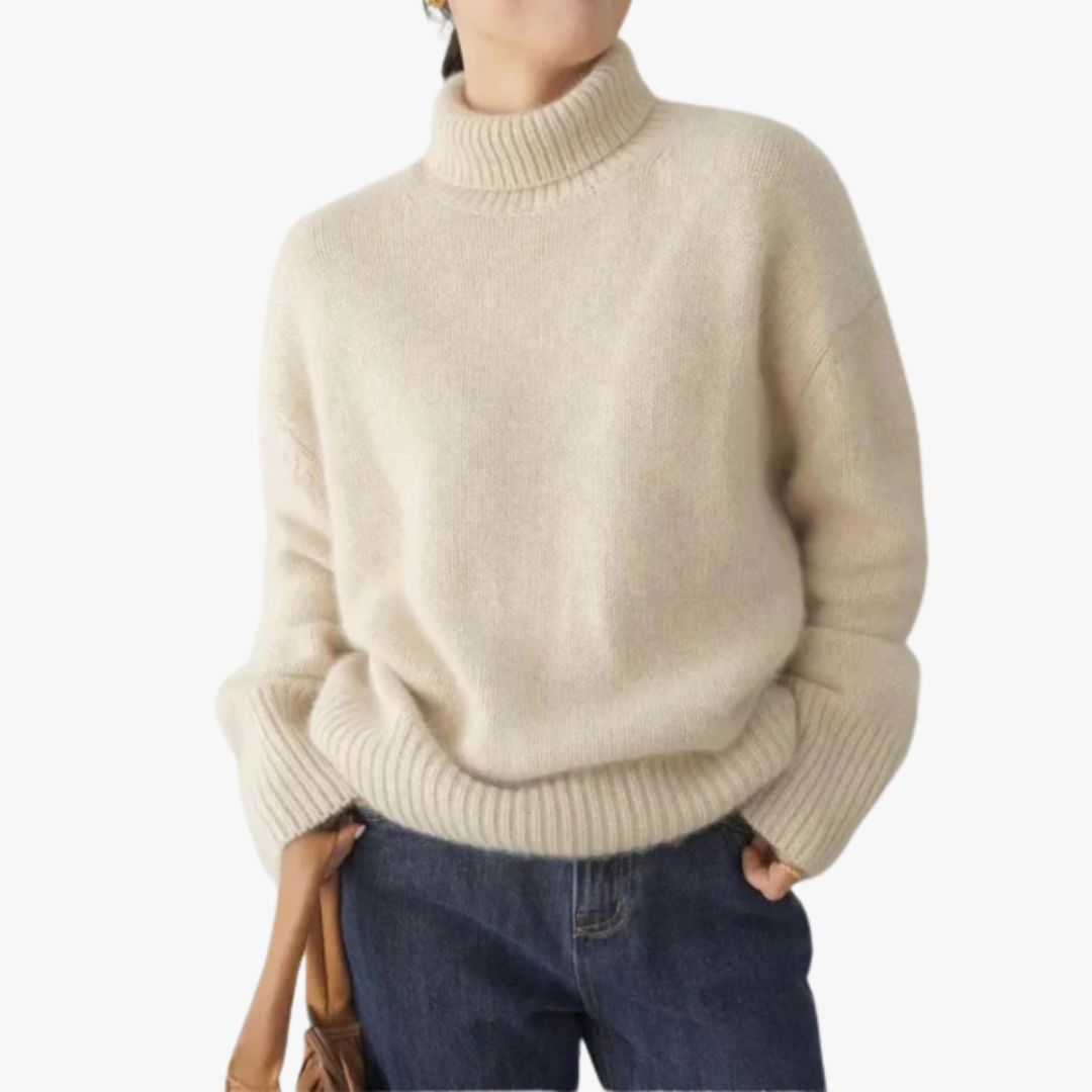 Miles & Luna Casual Soft Knitted Turtleneck Jumper for Women