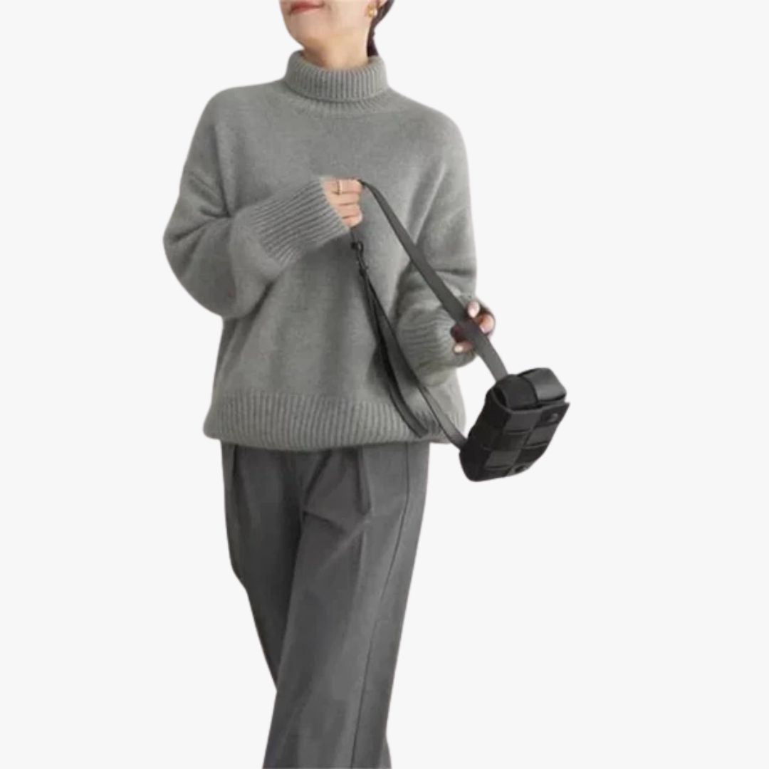 Miles & Luna Casual Soft Knitted Turtleneck Jumper for Women