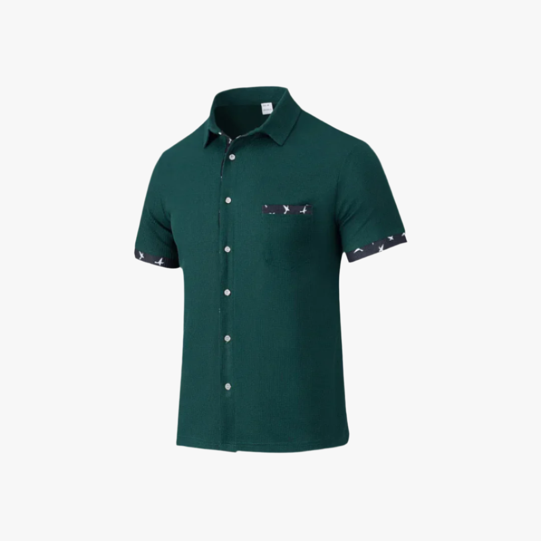 Miles & Luna | Casual Summer Shirt – Men's Short-Sleeve Button-Down with Contrast Details