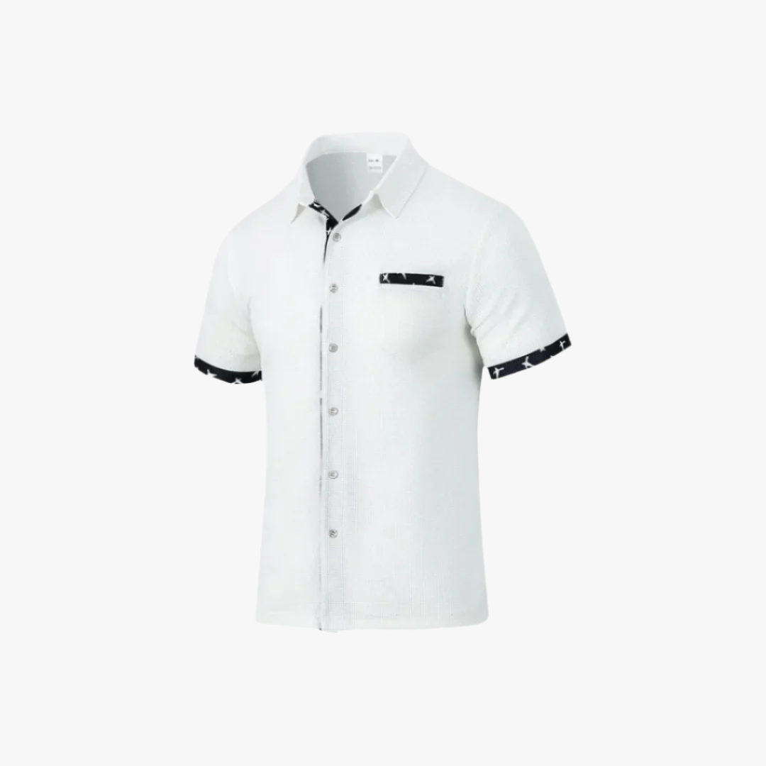 Miles & Luna | Casual Summer Shirt – Men's Short-Sleeve Button-Down with Contrast Details