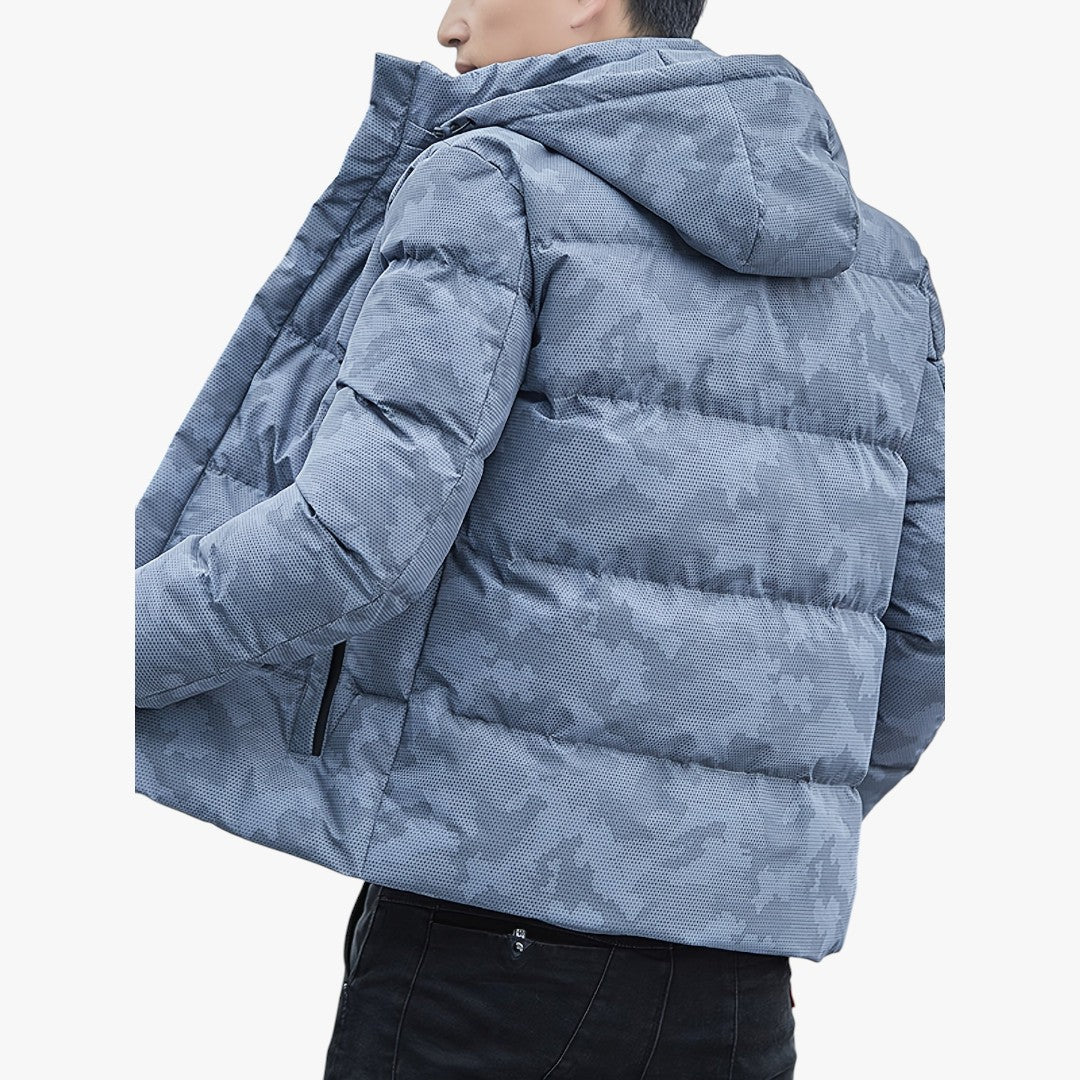 Miles & Luna Casual Zip-Up And Padded Hooded Jacket For Men