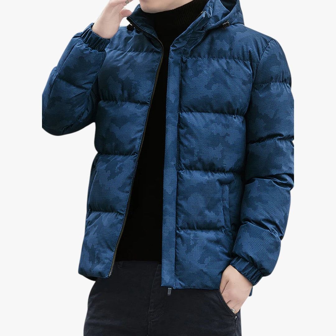 Miles & Luna Casual Zip-Up And Padded Hooded Jacket For Men