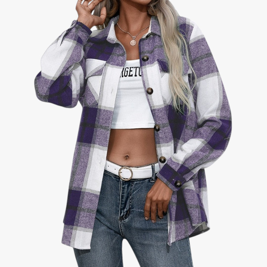 Miles & Luna Checkered Sweater for Women