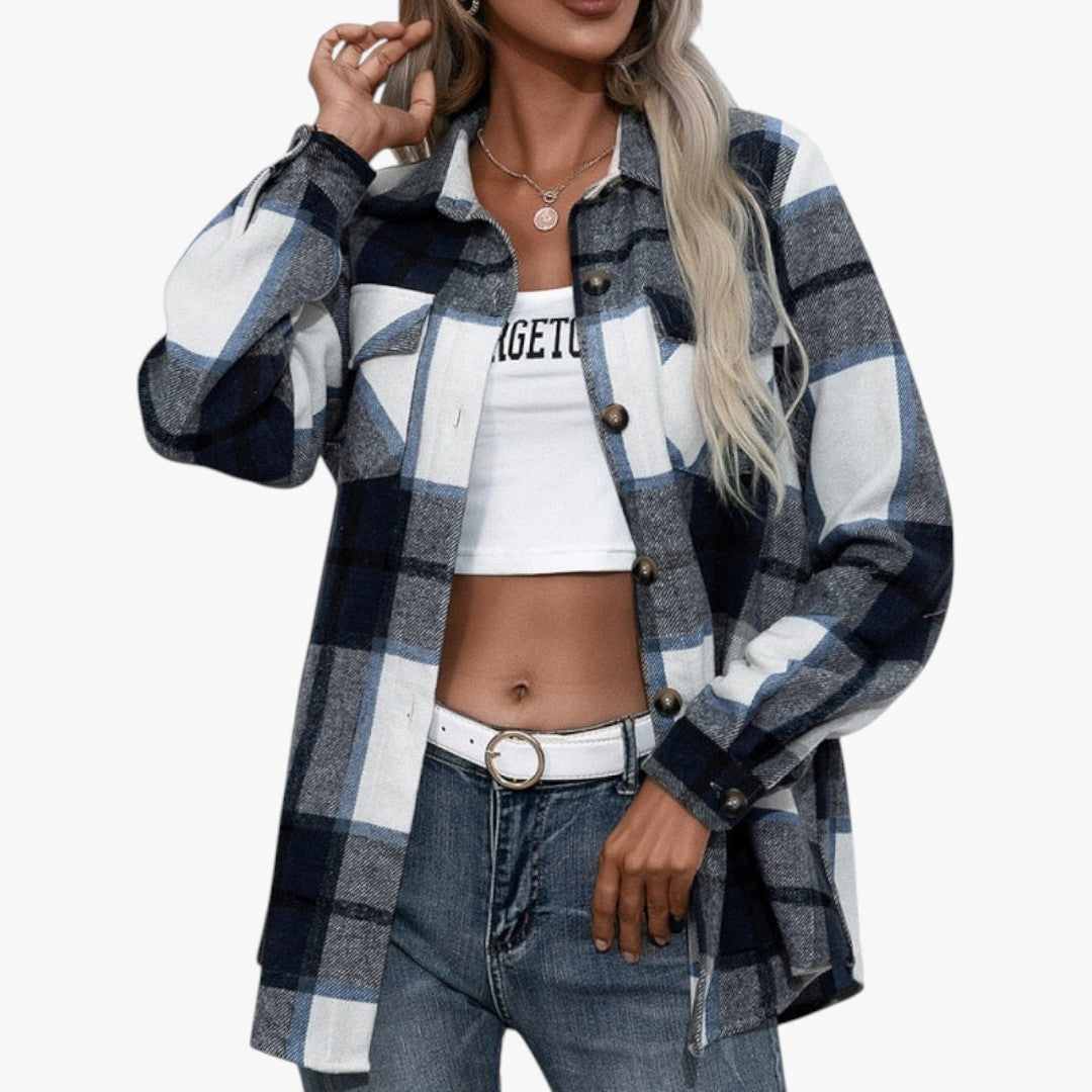 Miles & Luna Checkered Sweater for Women