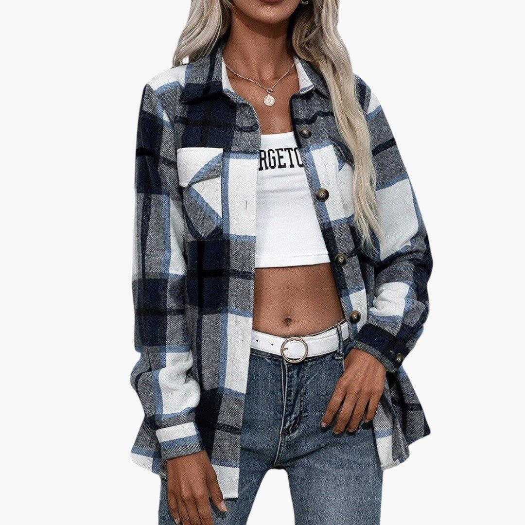 Miles & Luna Checkered Sweater for Women