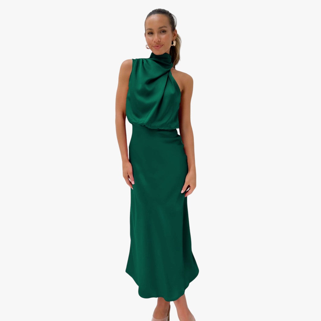 Miles & Luna Chic Satin Maxi Dress for Women