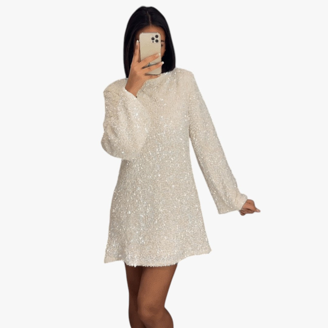 Miles & Luna Chic Summer Mini Dress with Sparkle for Women
