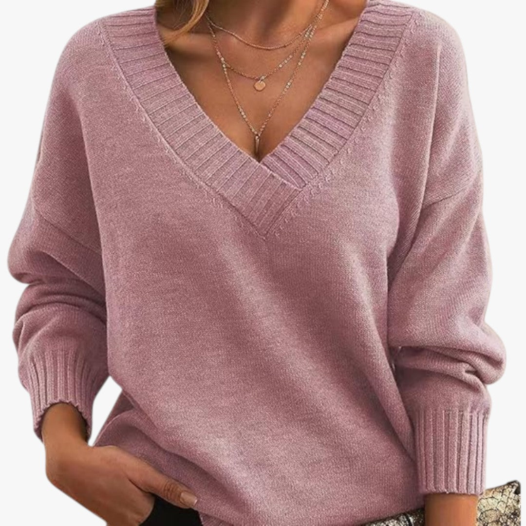 Miles & Luna Chic V-Neck Cashmere Sweater for Women