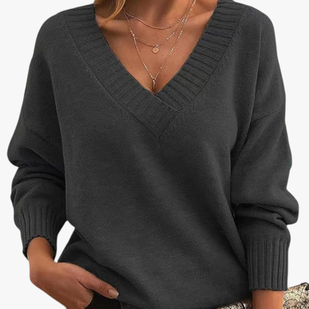 Miles & Luna Chic V-Neck Cashmere Sweater for Women