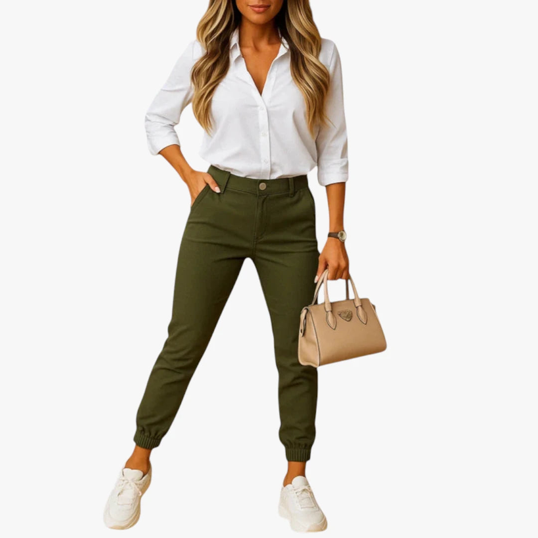 Miles & Luna Chino Trousers – Slim Fit Model with Stretch