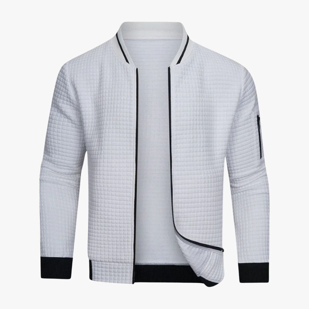 Miles & Luna | Classic Checkered Zipper Vest Quilted Bomber Jacket for Men