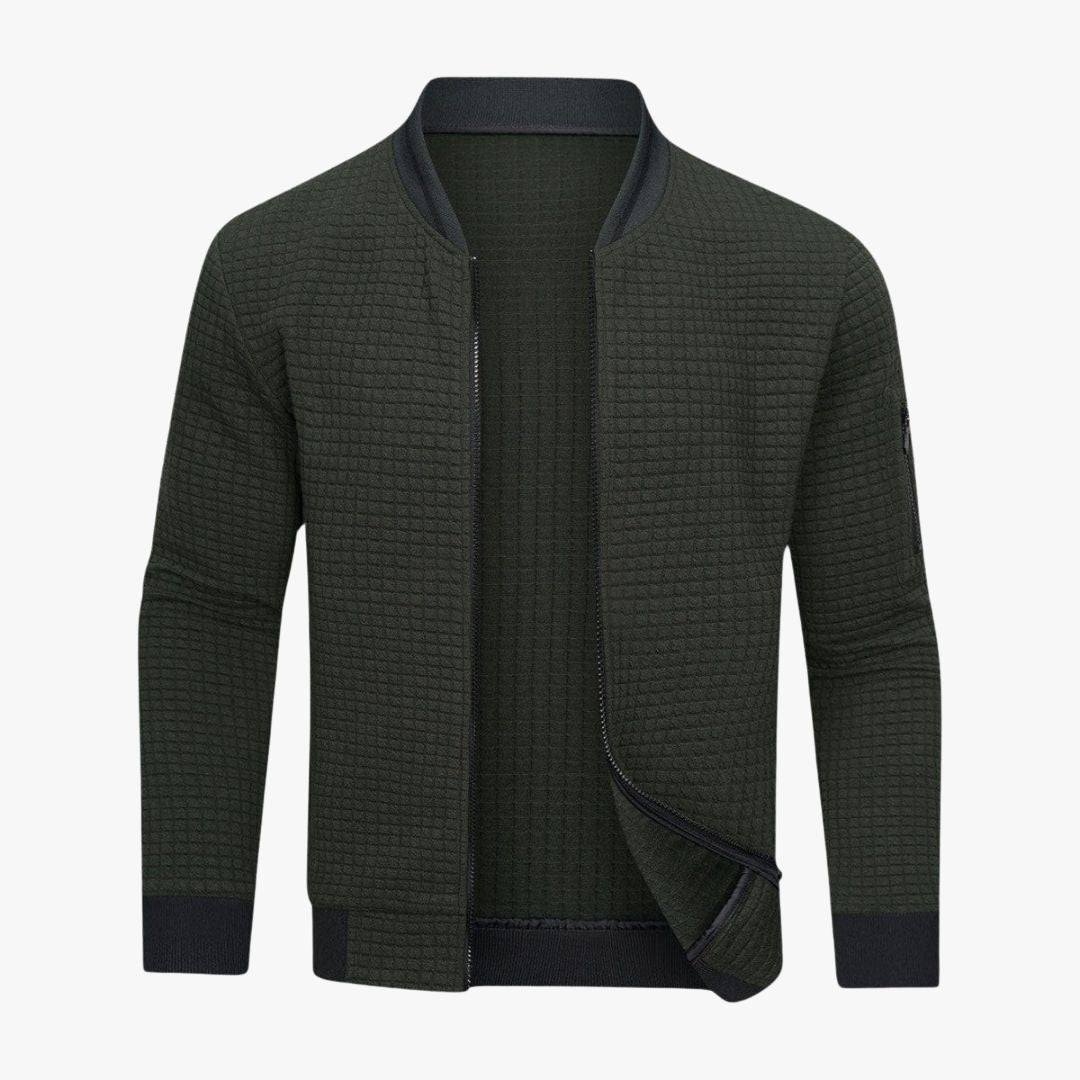 Miles & Luna | Classic Checkered Zipper Vest Quilted Bomber Jacket for Men