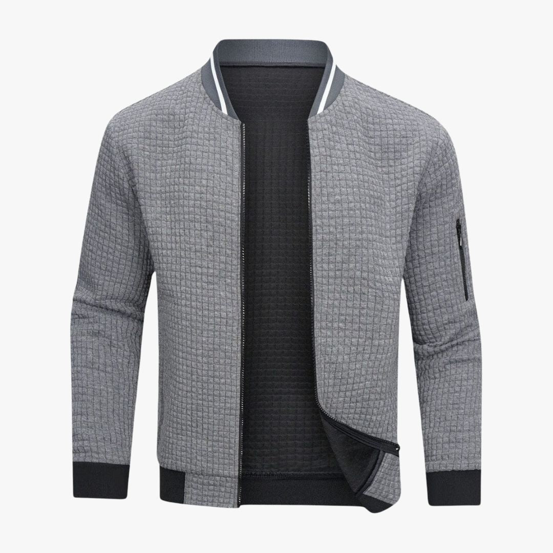 Miles & Luna | Classic Checkered Zipper Vest Quilted Bomber Jacket for Men