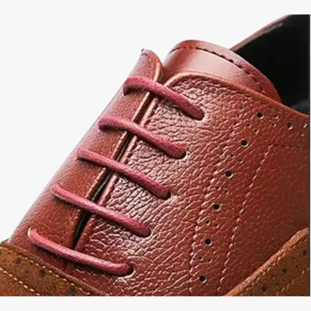 Miles & Luna Classic Leather Shoes with Wingtip and Brogue Details for Men