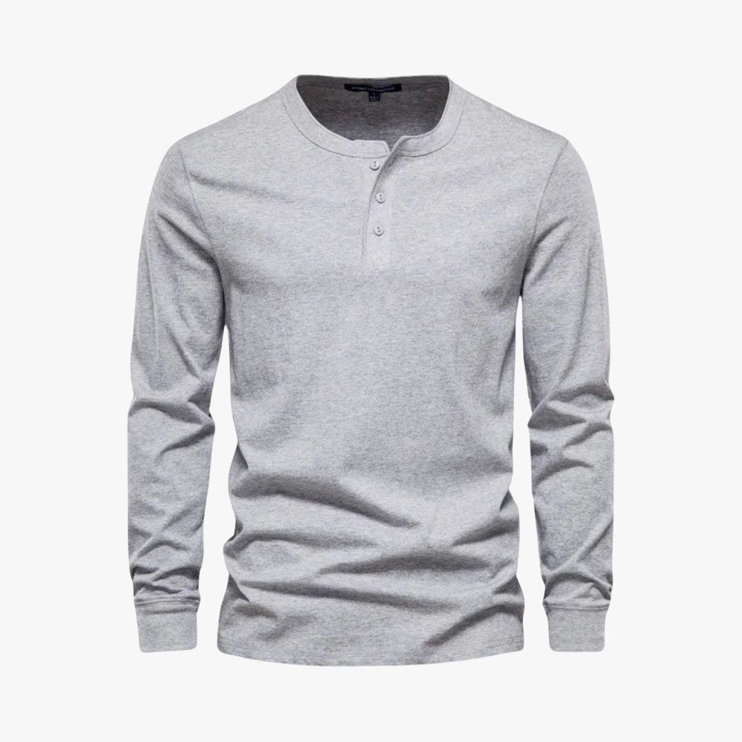 Miles & Luna | Classic Long Sleeve Henley Premium Pique Cotton T-Shirt