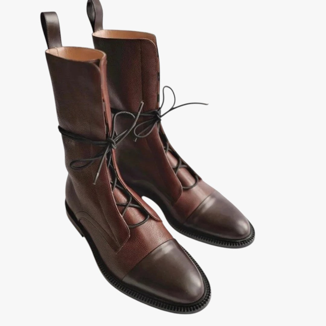 Miles & Luna Classic Stylish Smooth Leather Ankle Boots for Women