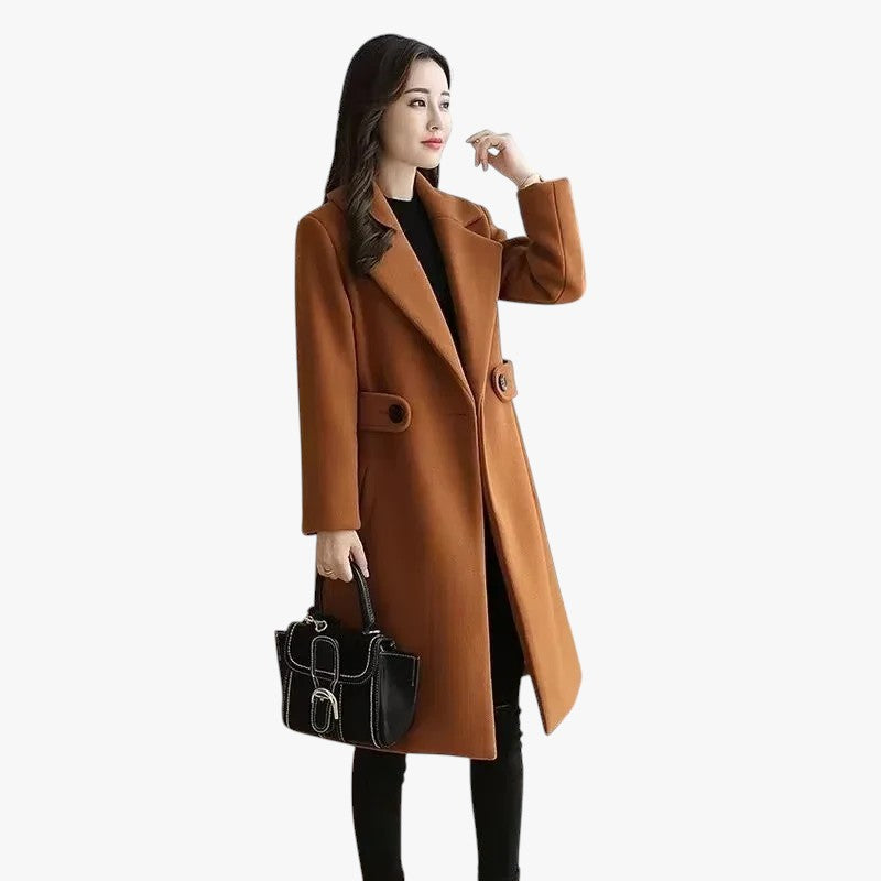 Miles & Luna Coat with Belted Button Closure for Women