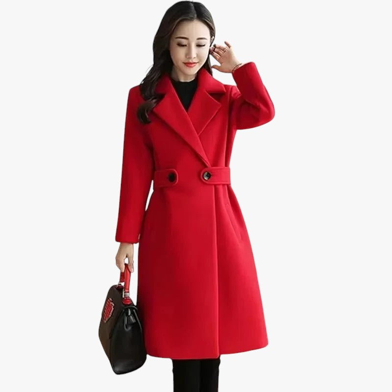 Miles & Luna Coat with Belted Button Closure for Women