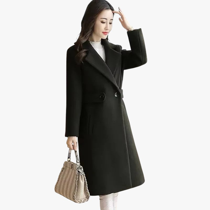 Miles & Luna Coat with Belted Button Closure for Women