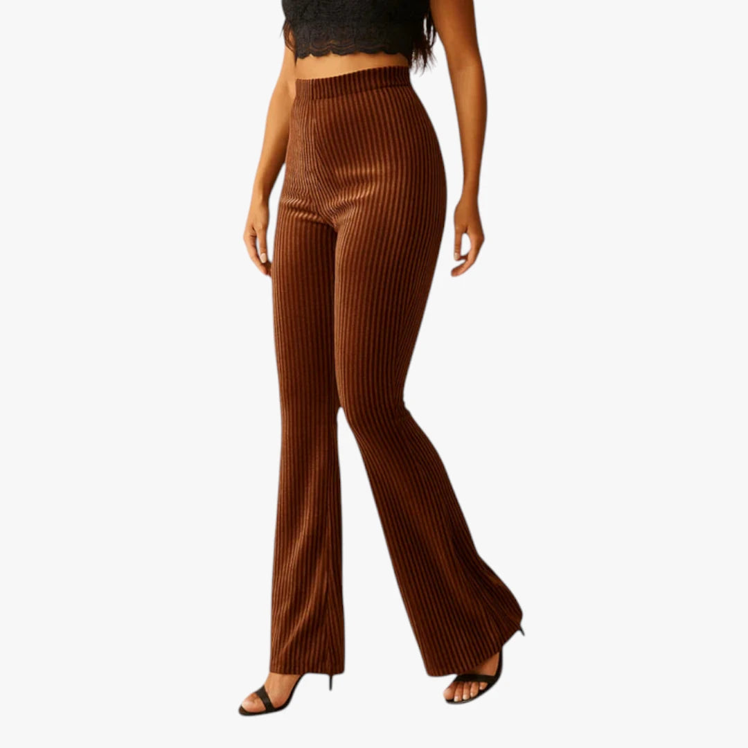 Miles & Luna Corduroy Trousers – Flared Model with High Waist