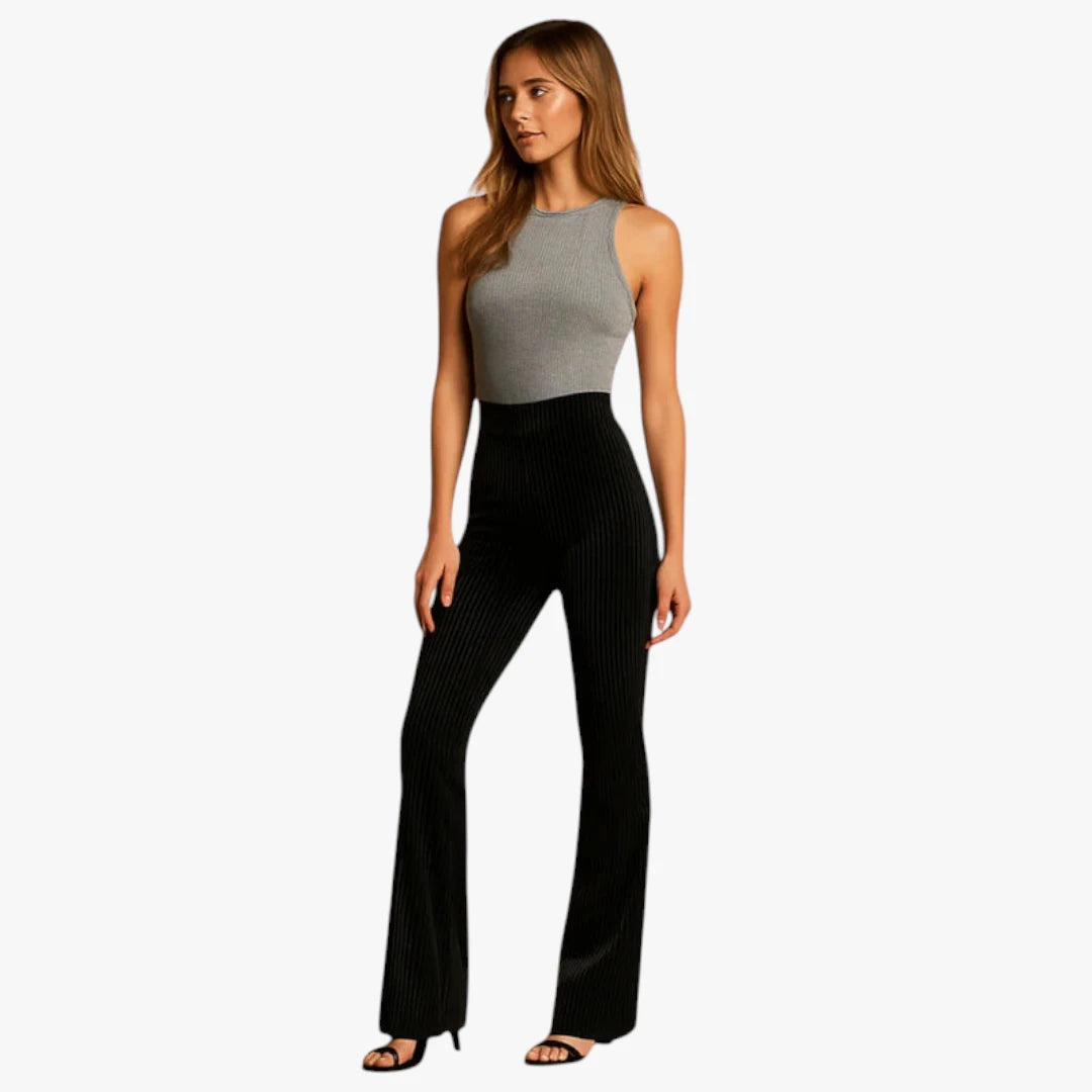 Miles & Luna Corduroy Trousers – Flared Model with High Waist