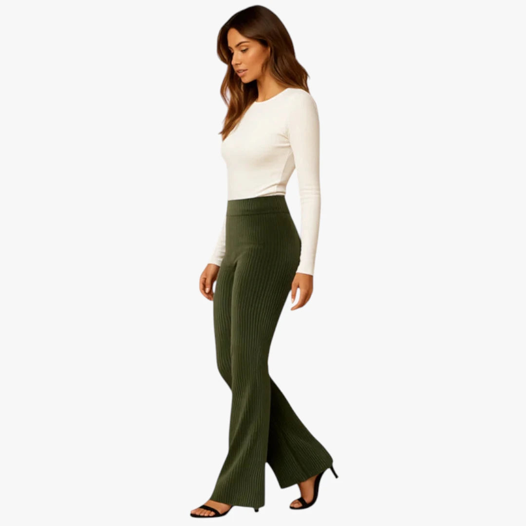 Miles & Luna Corduroy Trousers – Flared Model with High Waist