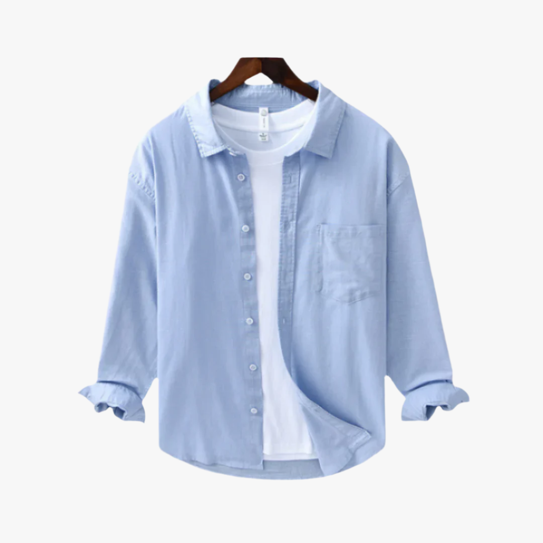 Miles & Luna | Cotton-Linen Button-Up Shirt – Lightweight Casual Men's Shirt