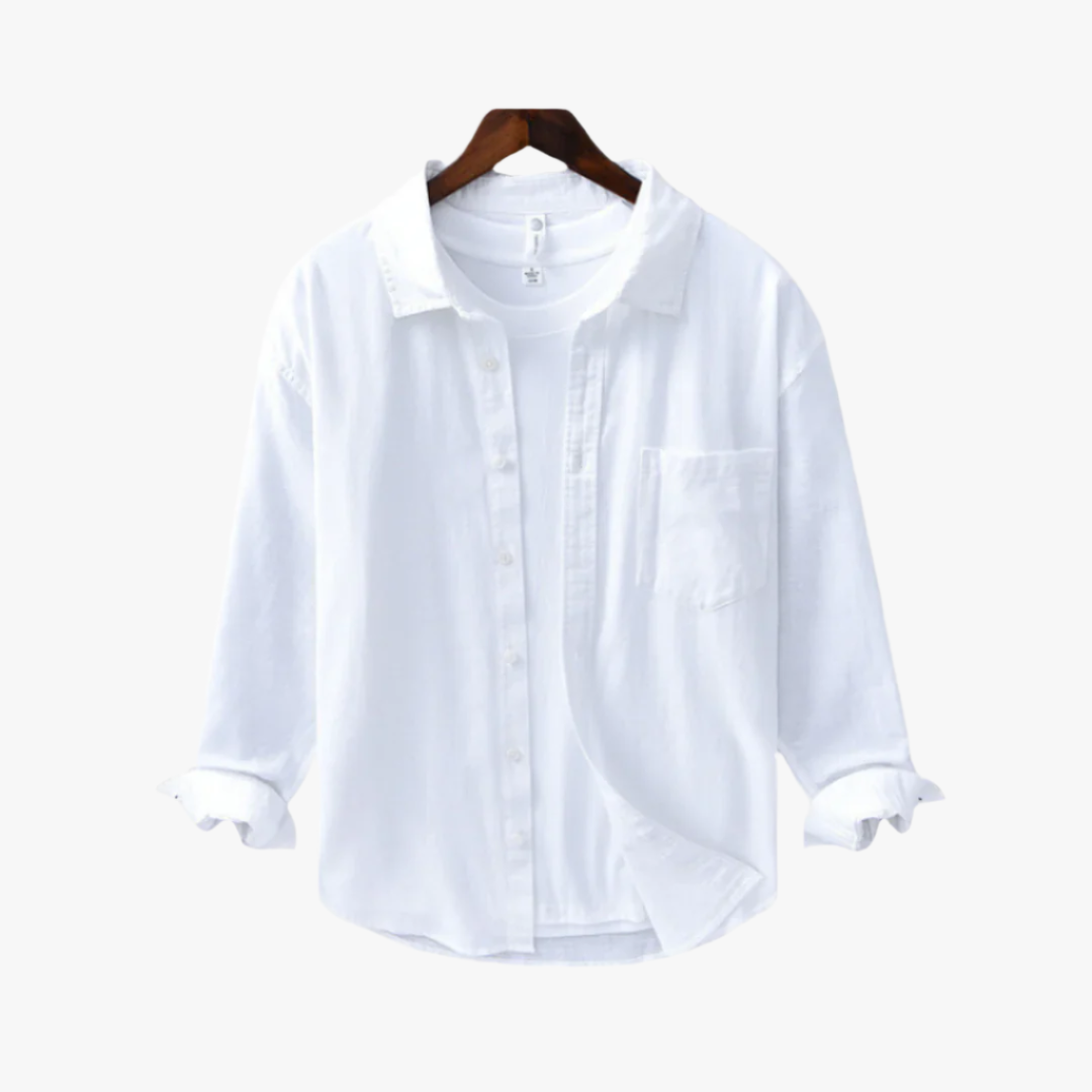 Miles & Luna | Cotton-Linen Button-Up Shirt – Lightweight Casual Men's Shirt