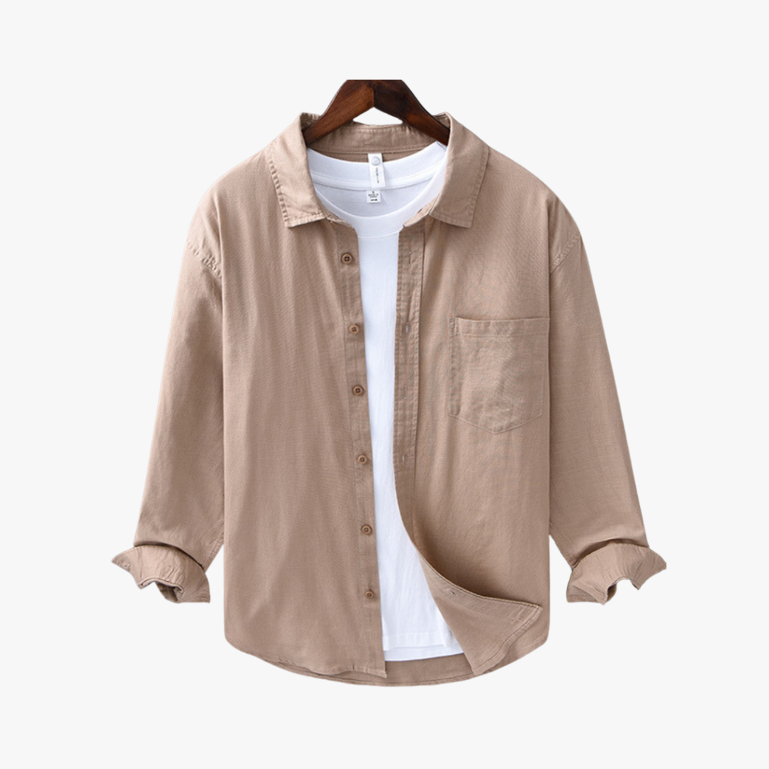 Miles & Luna | Cotton-Linen Button-Up Shirt – Lightweight Casual Men's Shirt