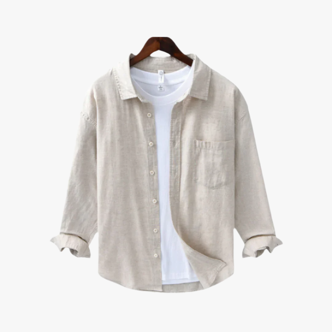 Miles & Luna | Cotton-Linen Button-Up Shirt – Lightweight Casual Men's Shirt