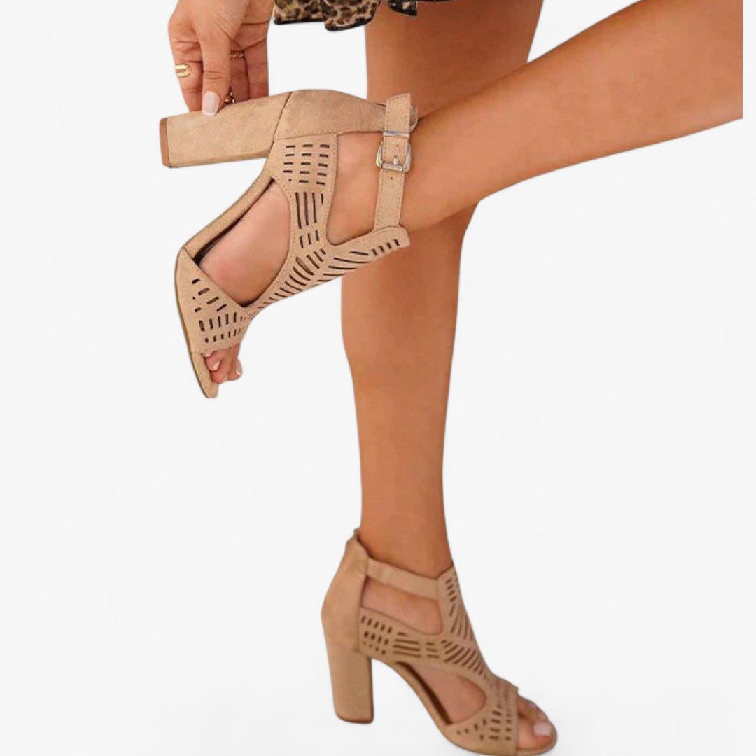 Miles & Luna Elegant Block Heel Sandals for Women