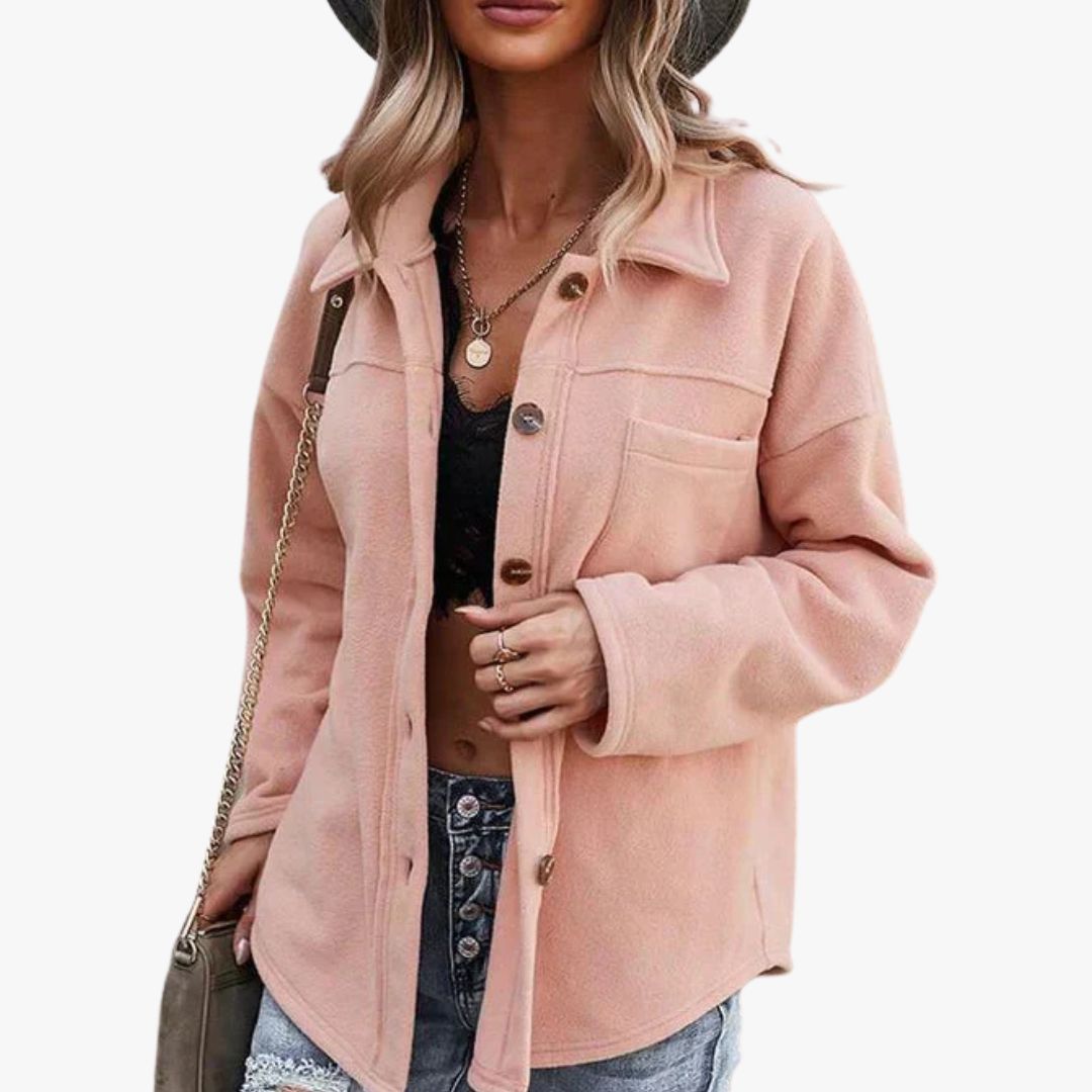 Miles & Luna Elegant Felt Fabric Coat for Women