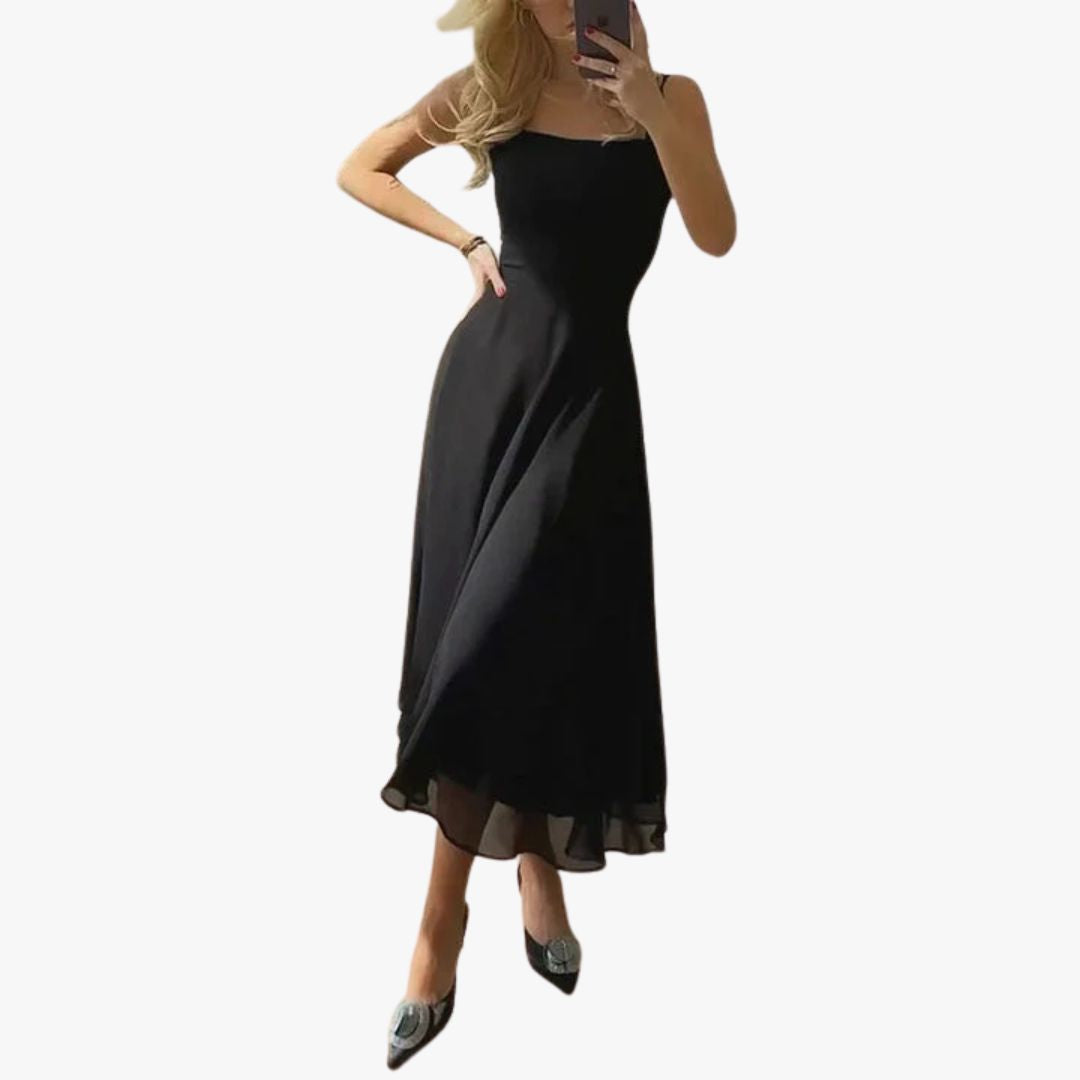 Miles & Luna Elegant Sleeveless Solid Color Dresses for Women