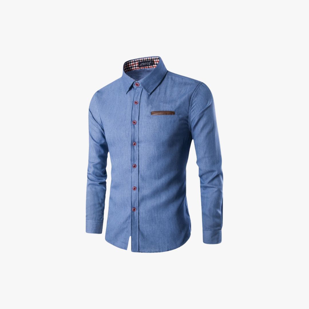 Miles & Luna | Elegant Smart-Casual Occasions Denim Shirt for Men