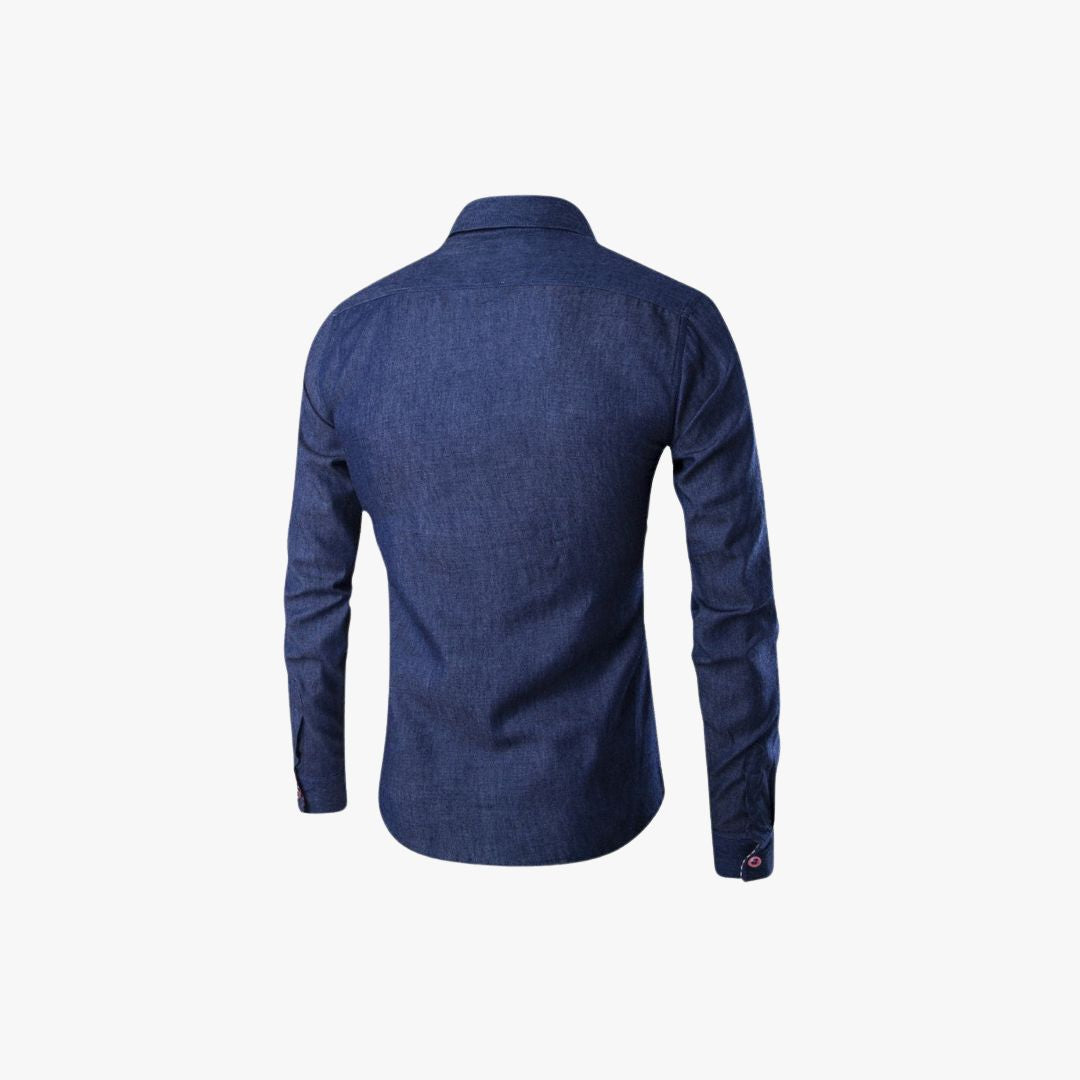 Miles & Luna | Elegant Smart-Casual Occasions Denim Shirt for Men