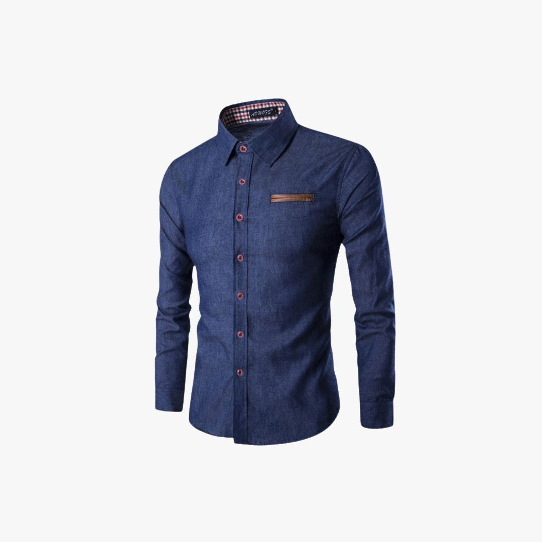 Miles & Luna | Elegant Smart-Casual Occasions Denim Shirt for Men