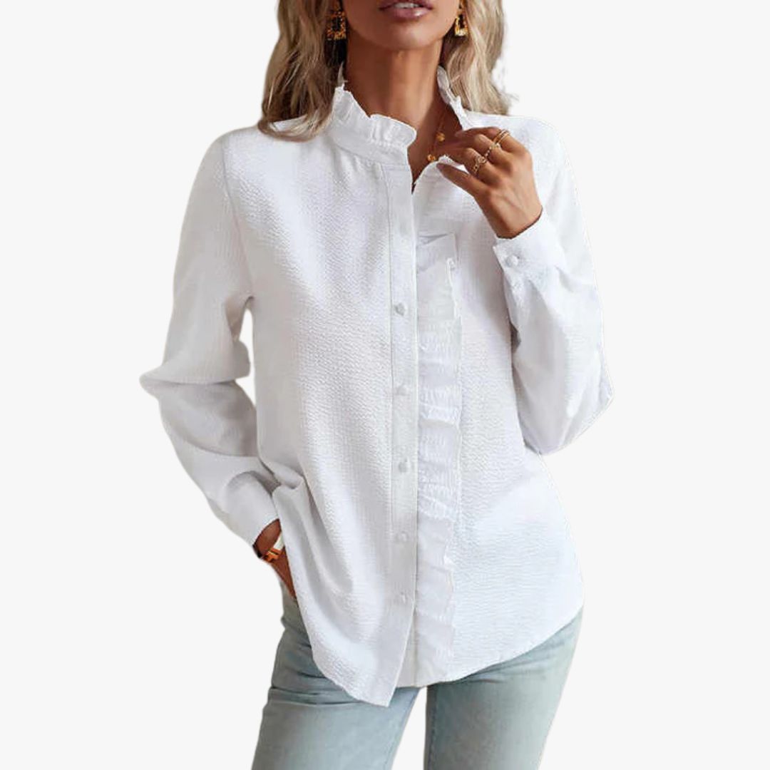 Miles & Luna Elegant Striped Blouse with Long Sleeves for Women