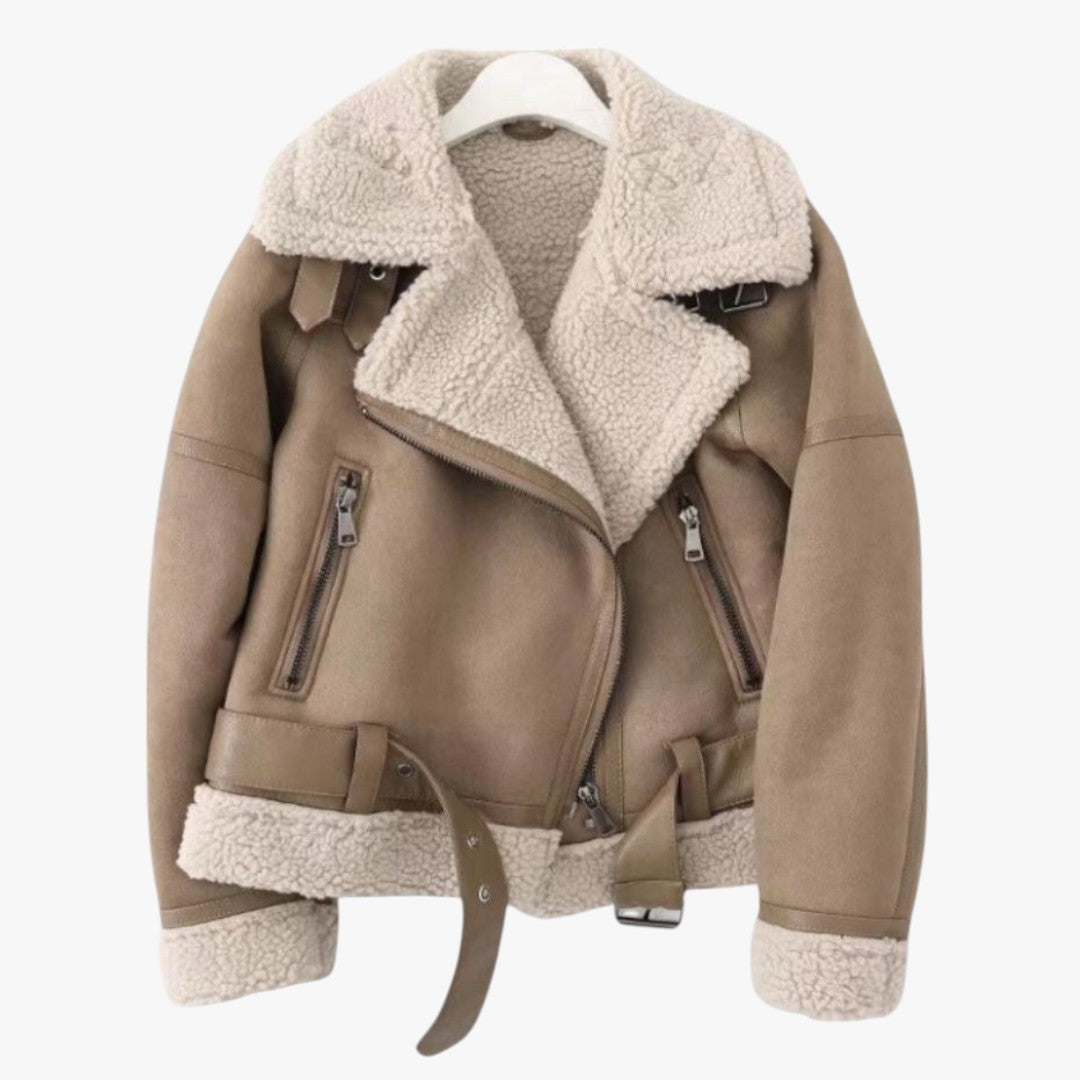 Miles & Luna Elegant Suede Warm Jacket for Women