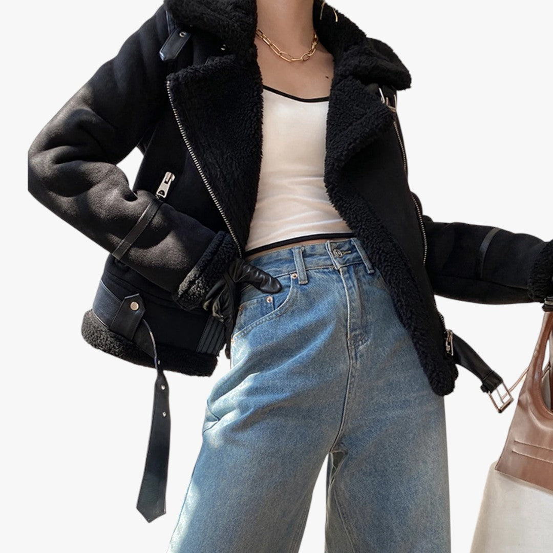 Miles & Luna Elegant Suede Warm Jacket for Women