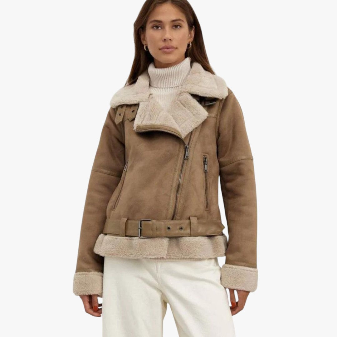 Miles & Luna Elegant Suede Warm Jacket for Women