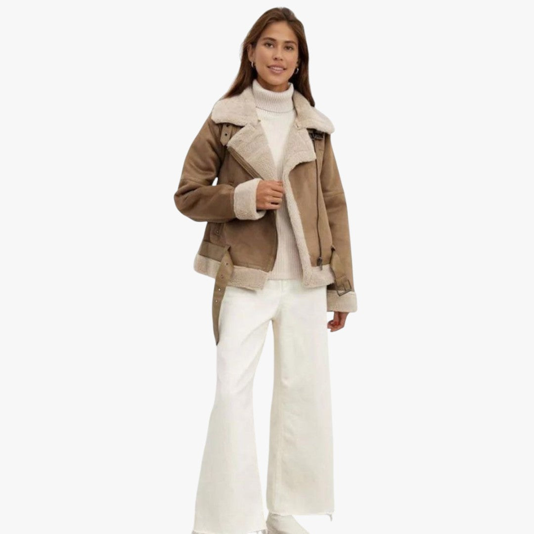 Miles & Luna Elegant Suede Warm Jacket for Women