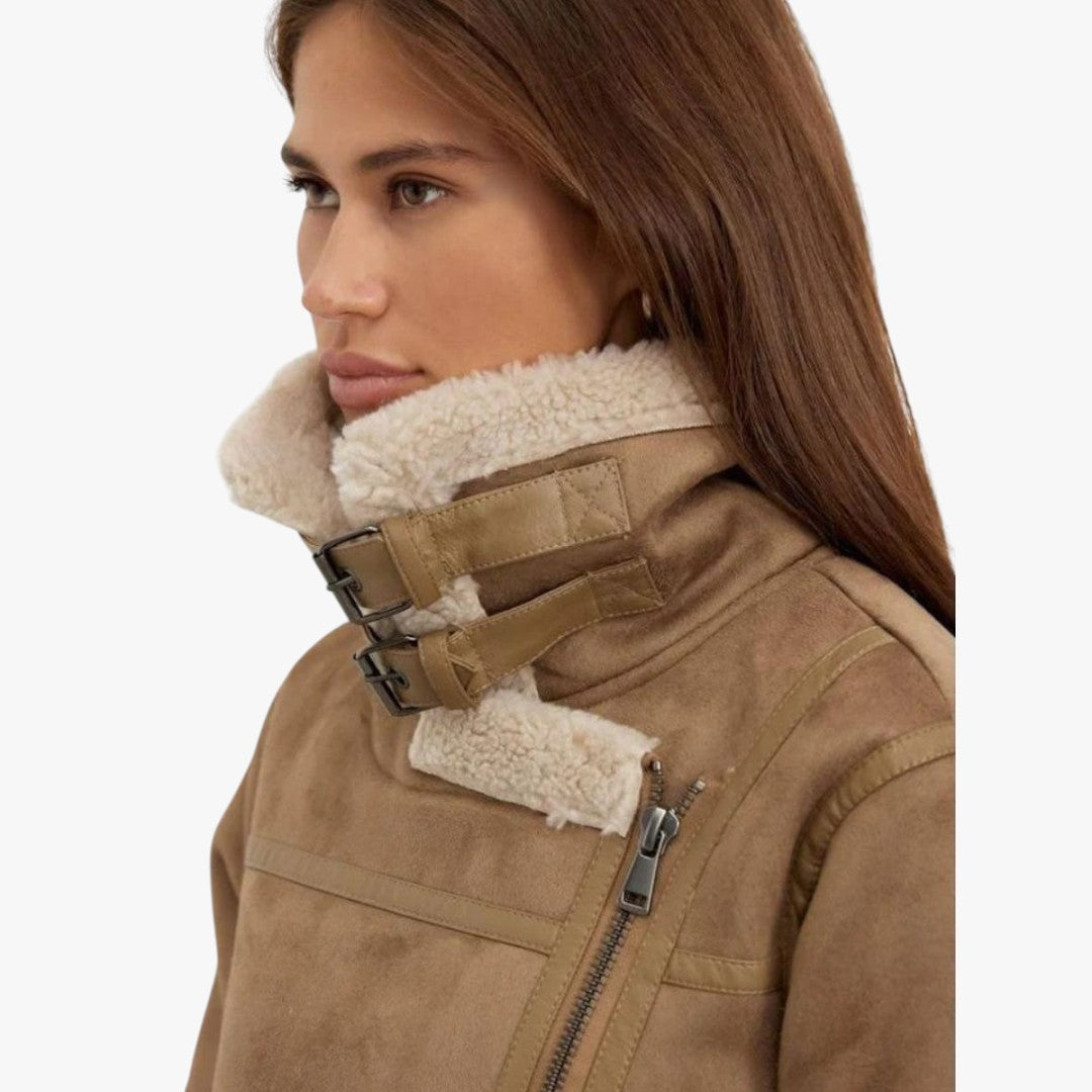 Miles & Luna Elegant Suede Warm Jacket for Women