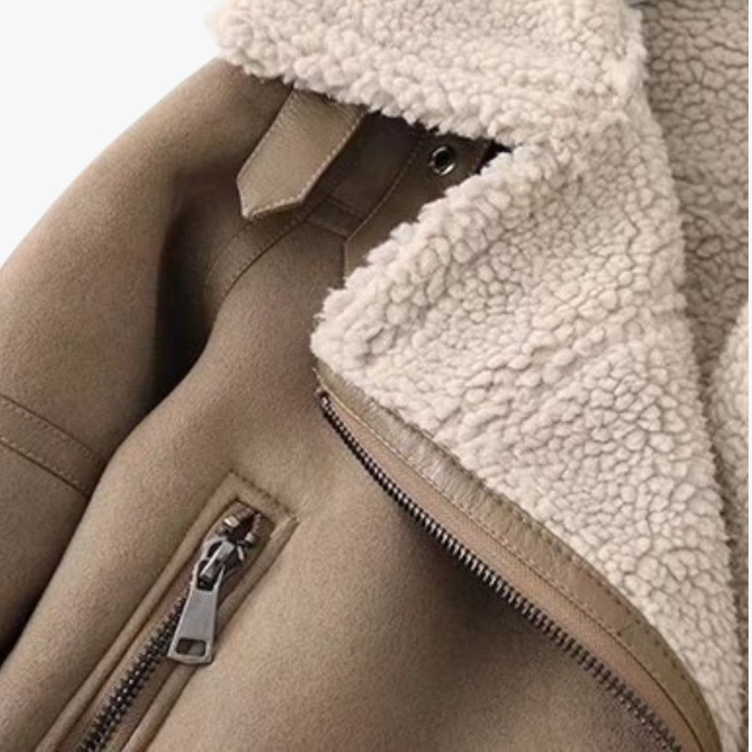 Miles & Luna Elegant Suede Warm Jacket for Women