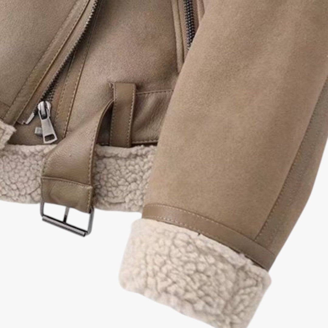 Miles & Luna Elegant Suede Warm Jacket for Women
