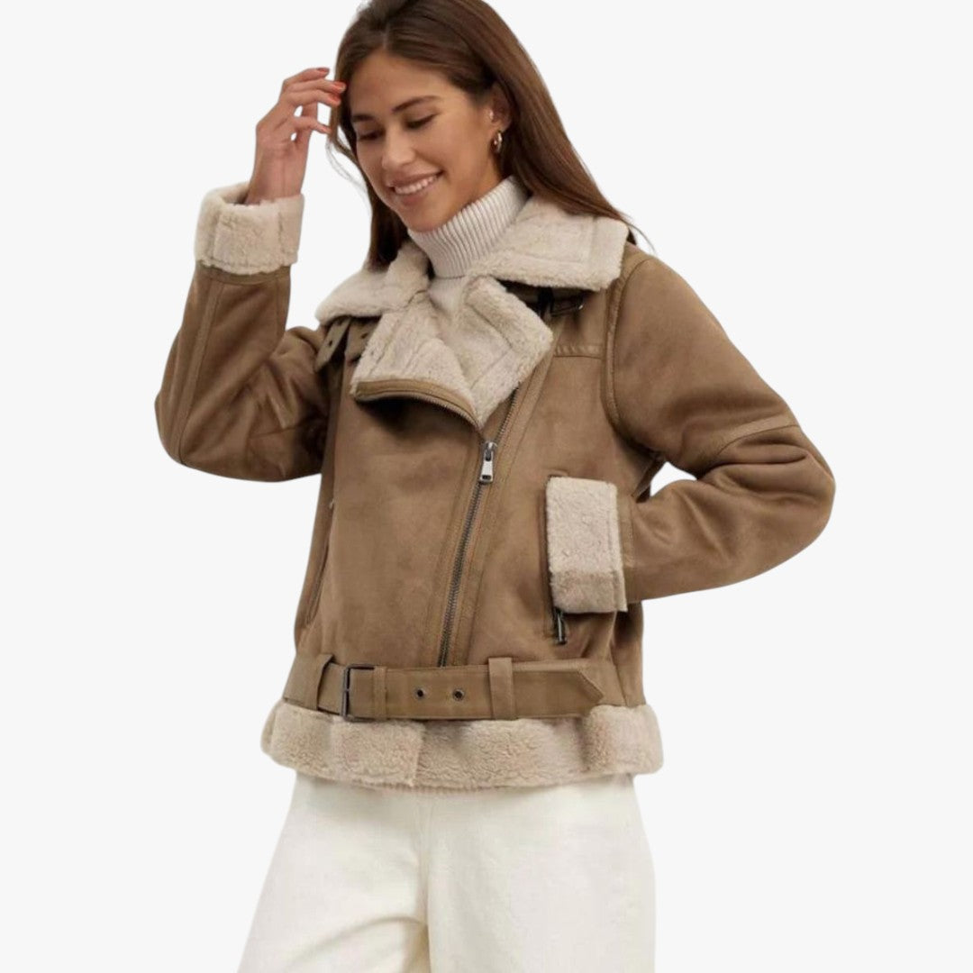 Miles & Luna Elegant Suede Warm Jacket for Women