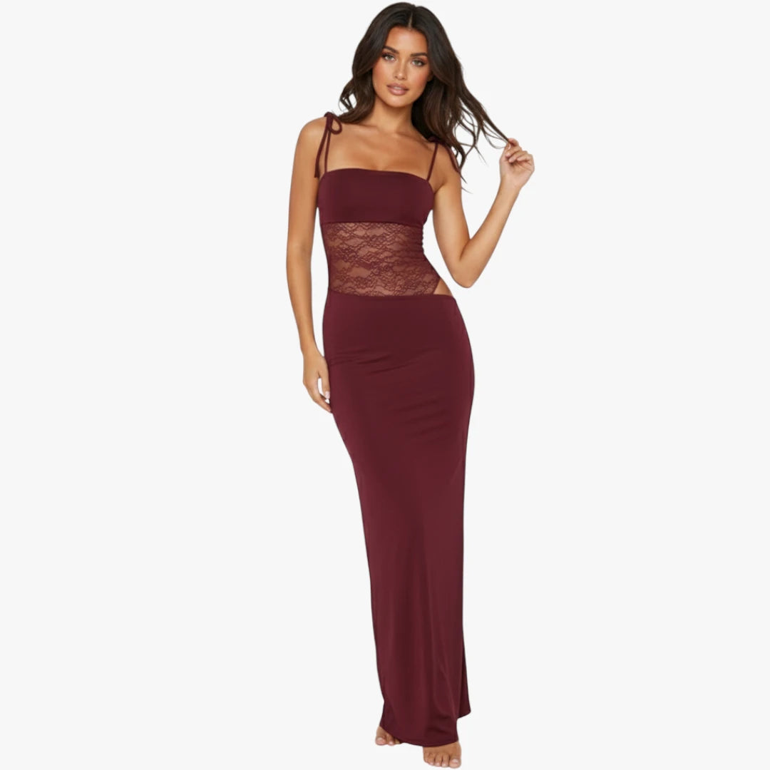 Miles & Luna Evening Maxi Dress With Lace Corset Floor-Length for Women