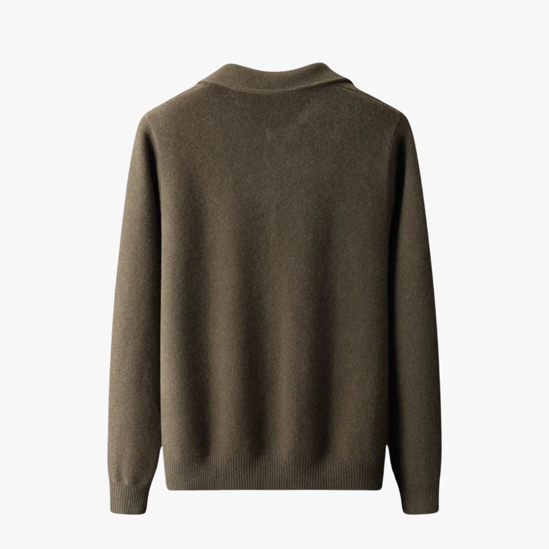 Miles & Luna | Fine Cashmere Cardigan Premium Polo Jacket for Men